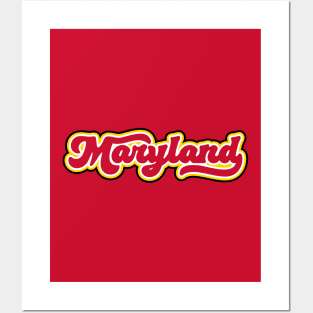 Retro Maryland Script Posters and Art